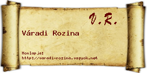 Váradi Rozina névjegykártya